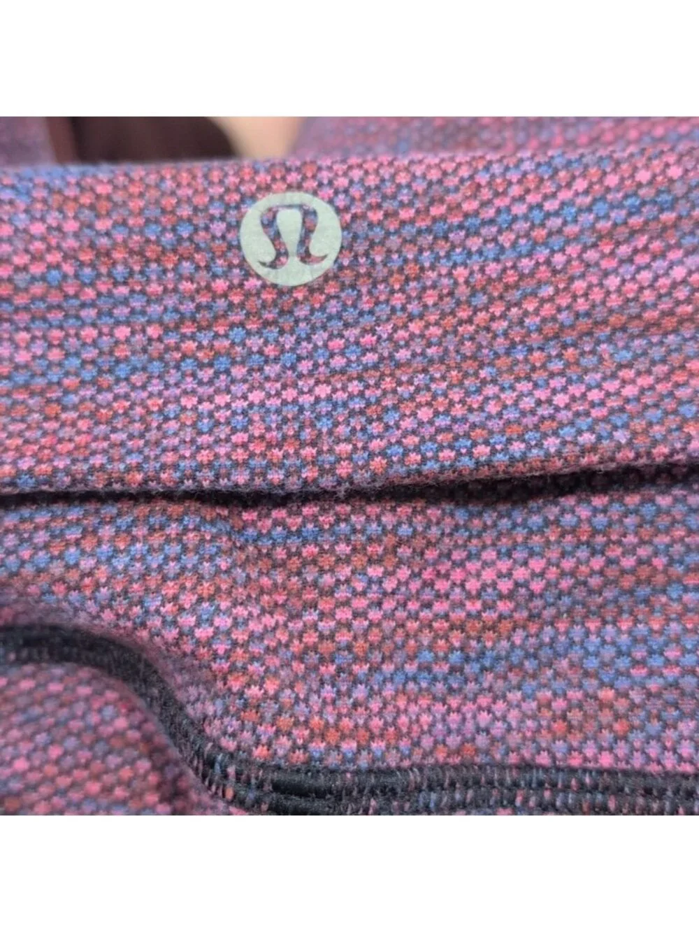 Lululemon Wunder Under Crop II (Roll Down)Diamond Jacquard Space Dye Naval Blu